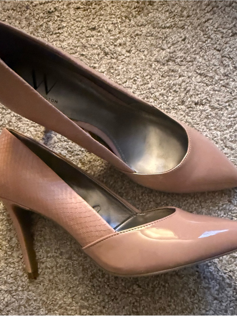 W by Worth Dusty Pink Patent Pointed-Toe Pumps